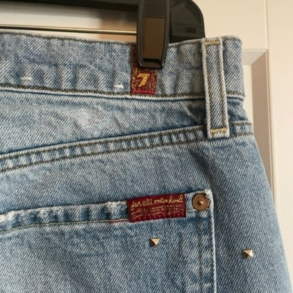 7 FOR ALL MANKIND Josefina Distressed Studded Boyfriend Jeans - Picture 7 of 8